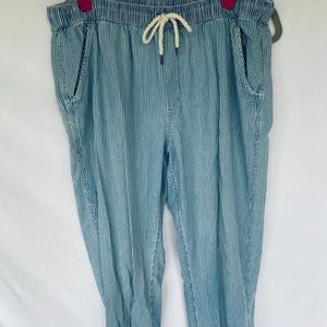 Aerie blue stripe elastic pant